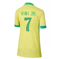 Brasilien Vinicius Junior #7 Hemmatröja Kvinnor Copa America 2024 Korta ärmar